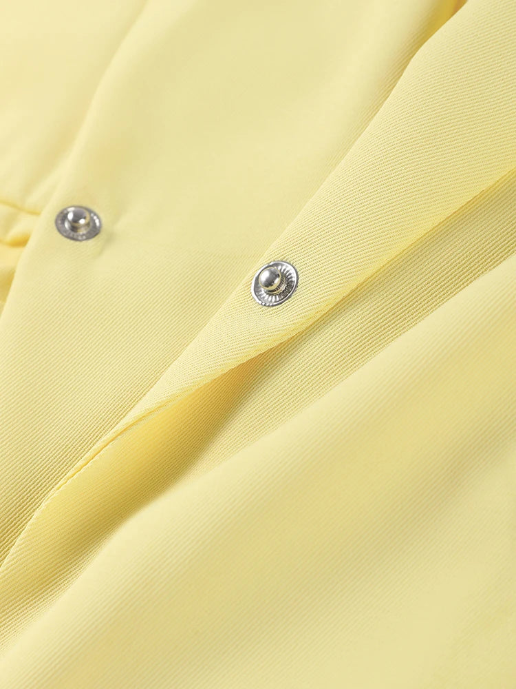 Elegant Blazer Coat Women Solid Short Sleeve Turn-down Collar Pocket Loose Coats 2025 Summer Autumn Chic Commute Outwear Lady